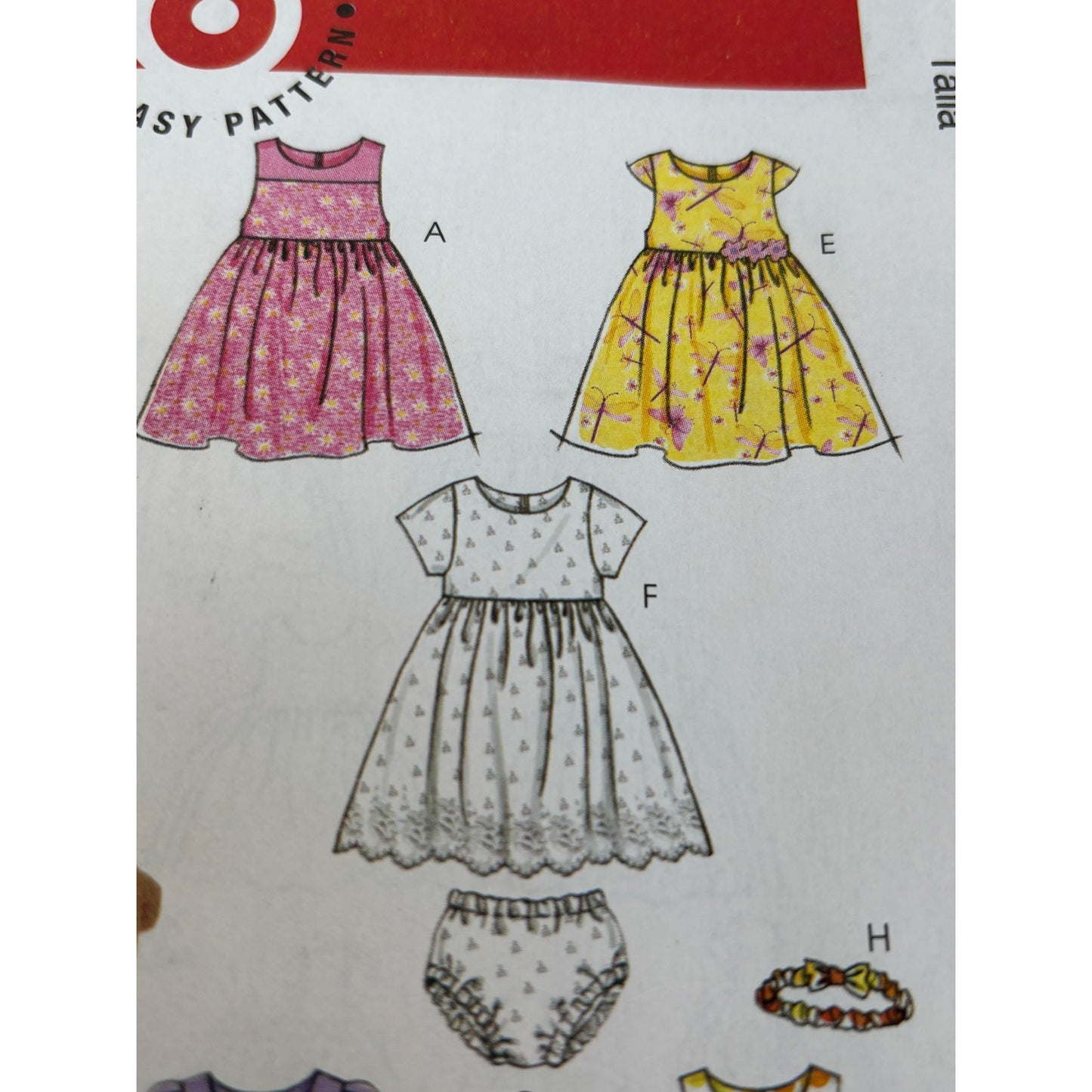 McCalls Sewing Pattern M6015 Infant Baby Dress Headbands Casual Summer Spring UC