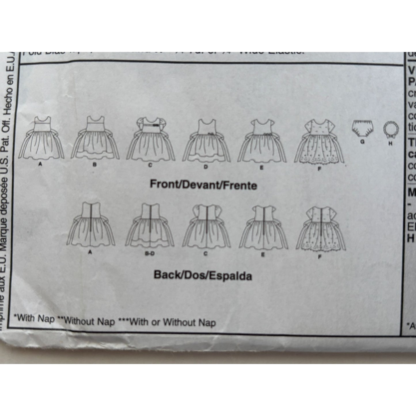 McCalls Sewing Pattern M6015 Infant Baby Dress Headbands Casual Summer Spring UC
