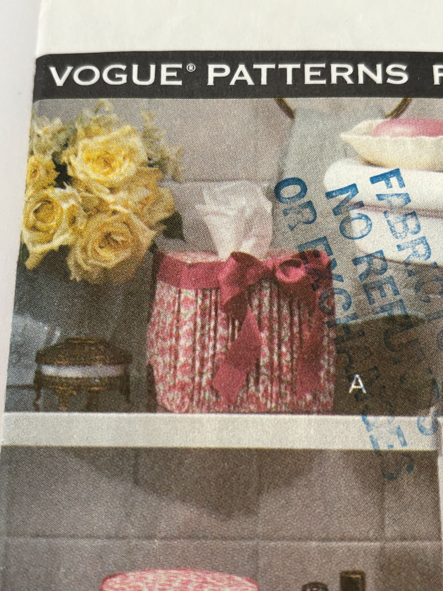 Vogue Sewing Pattern 8306 Bathroom Home Decor Tissue Box Cover Interior Design