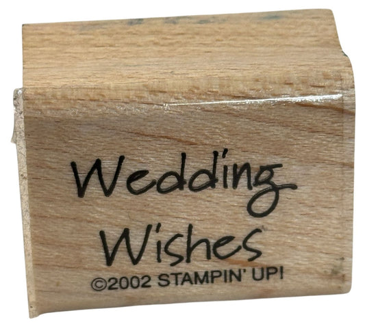 Stampin Up Wood Rubber Stamp Wedding Wishes Card Making Words Sentiment Small
