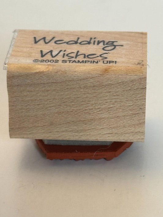 Stampin Up Wood Rubber Stamp Wedding Wishes Card Making Words Sentiment Small