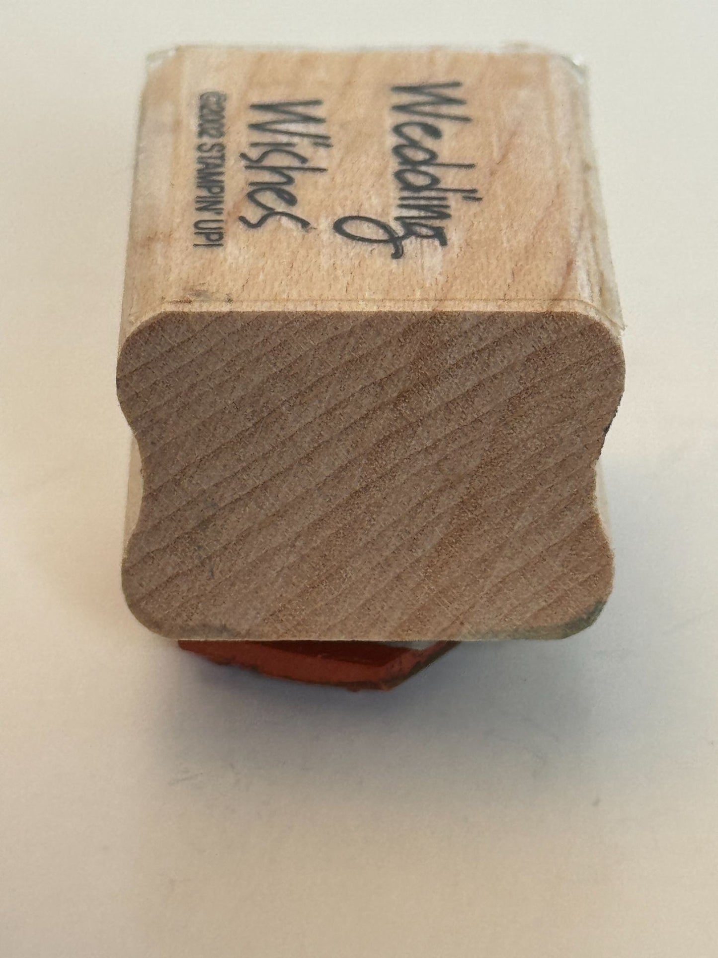 Stampin Up Wood Rubber Stamp Wedding Wishes Card Making Words Sentiment Small