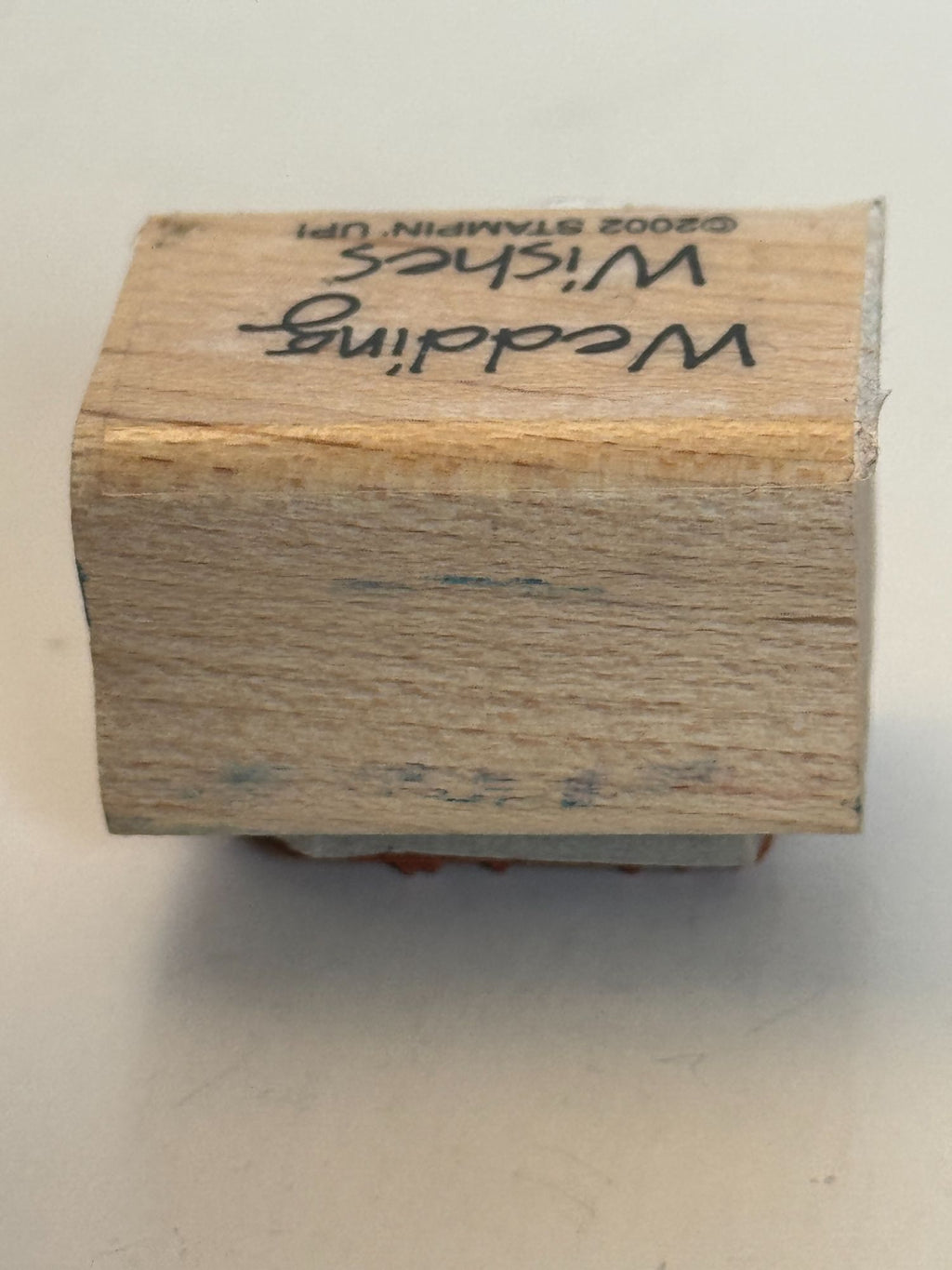 Stampin Up Wood Rubber Stamp Wedding Wishes Card Making Words Sentiment Small
