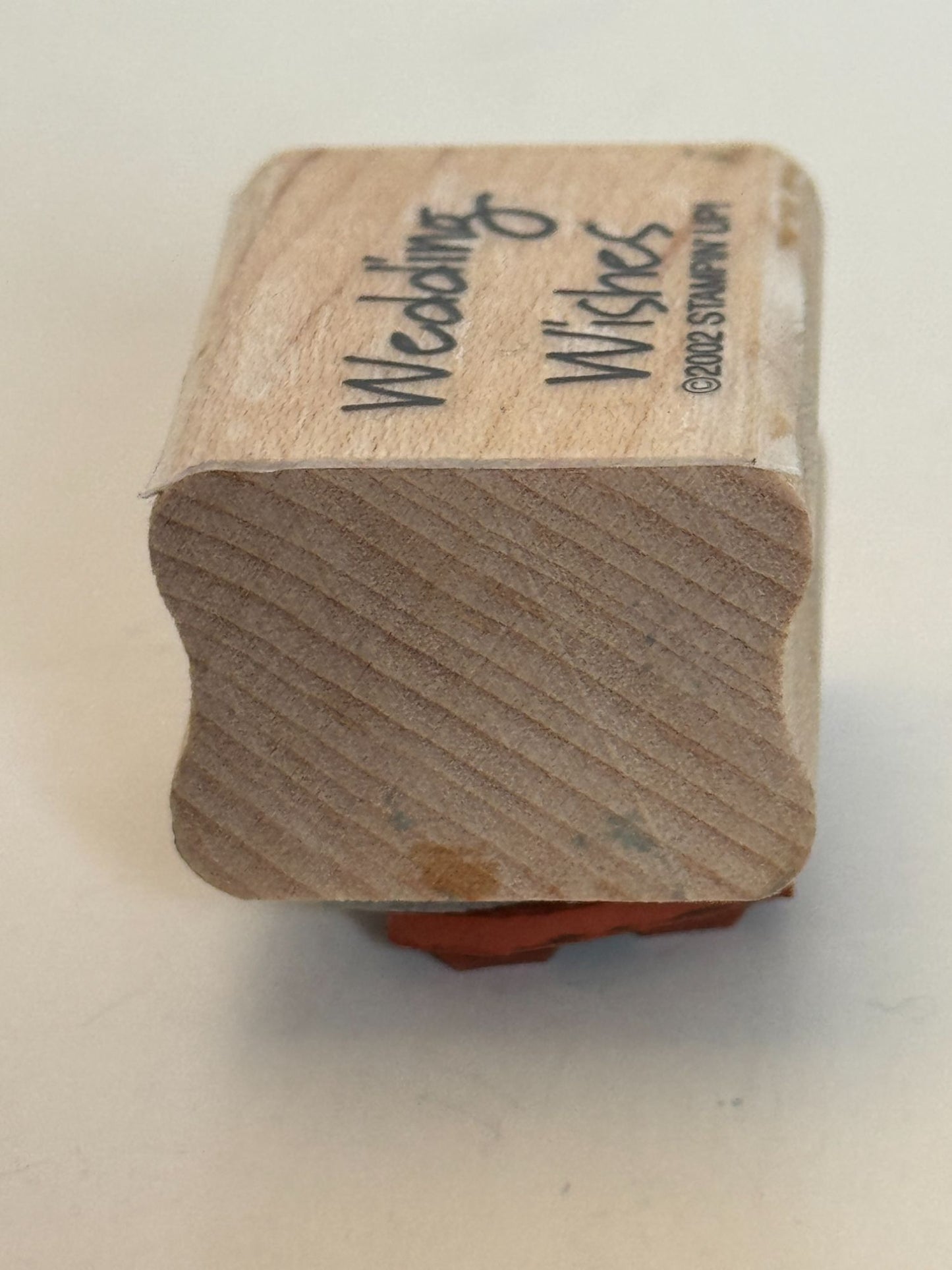 Stampin Up Wood Rubber Stamp Wedding Wishes Card Making Words Sentiment Small