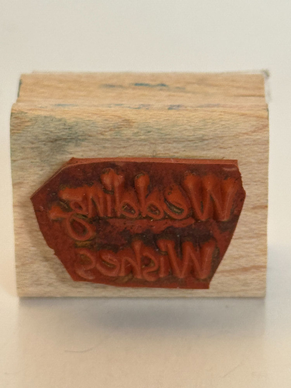 Stampin Up Wood Rubber Stamp Wedding Wishes Card Making Words Sentiment Small