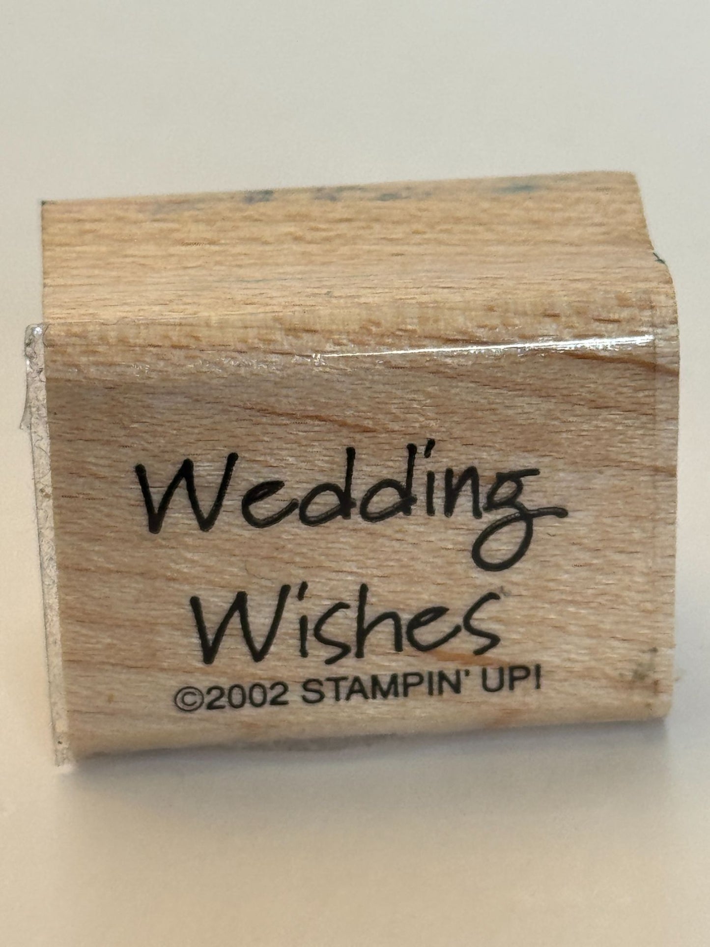 Stampin Up Wood Rubber Stamp Wedding Wishes Card Making Words Sentiment Small