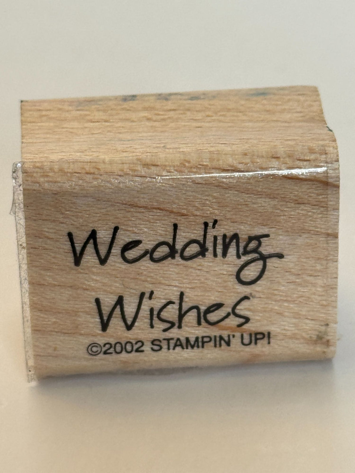 Stampin Up Wood Rubber Stamp Wedding Wishes Card Making Words Sentiment Small