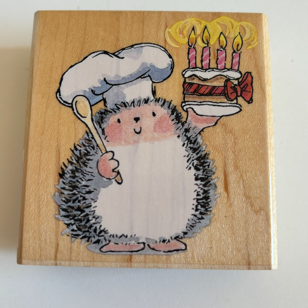 Penny Black Rubber Stamp A Winner Hedgehog Baker Birthday Card Making Cake 2353H