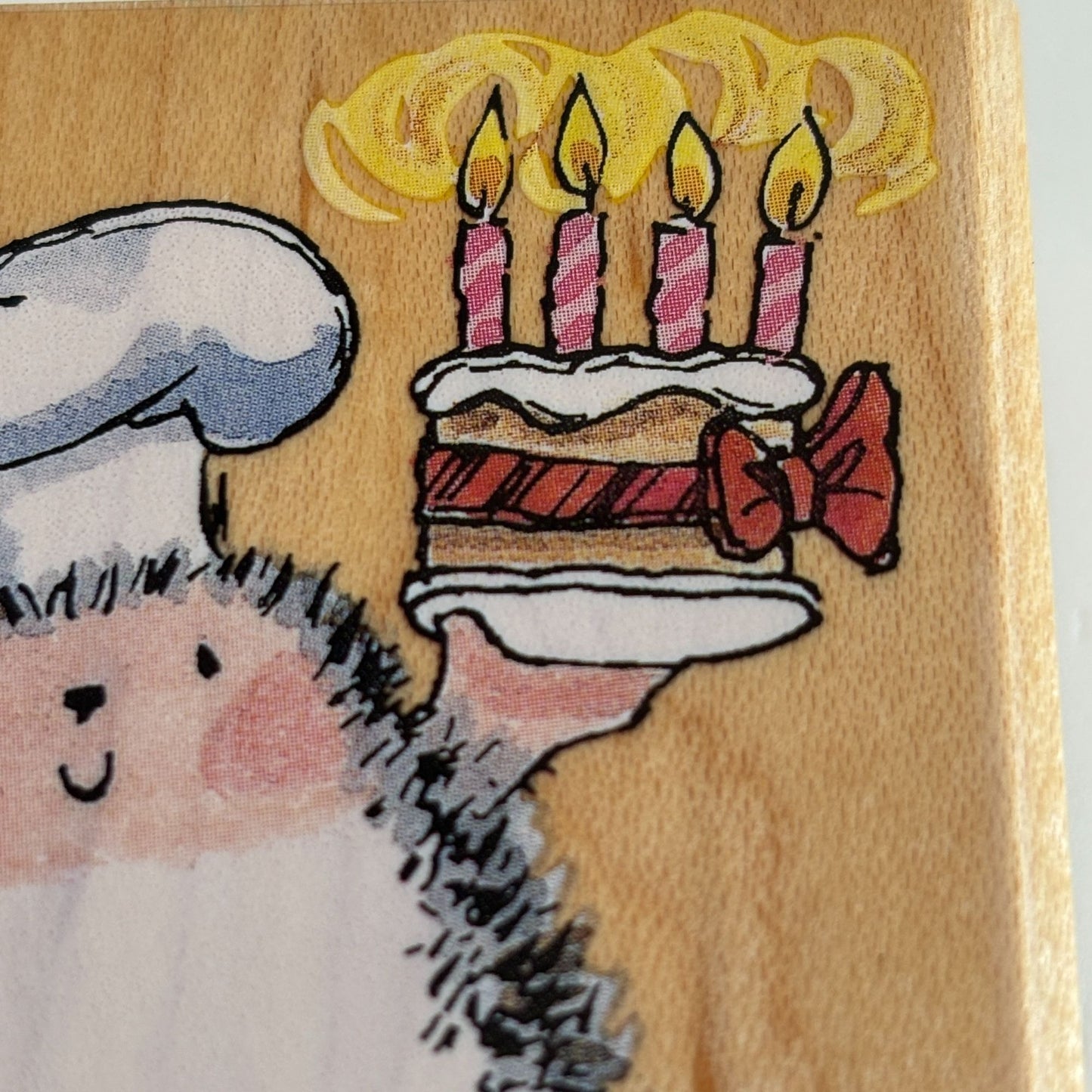 Penny Black Rubber Stamp A Winner Hedgehog Baker Birthday Card Making Cake 2353H