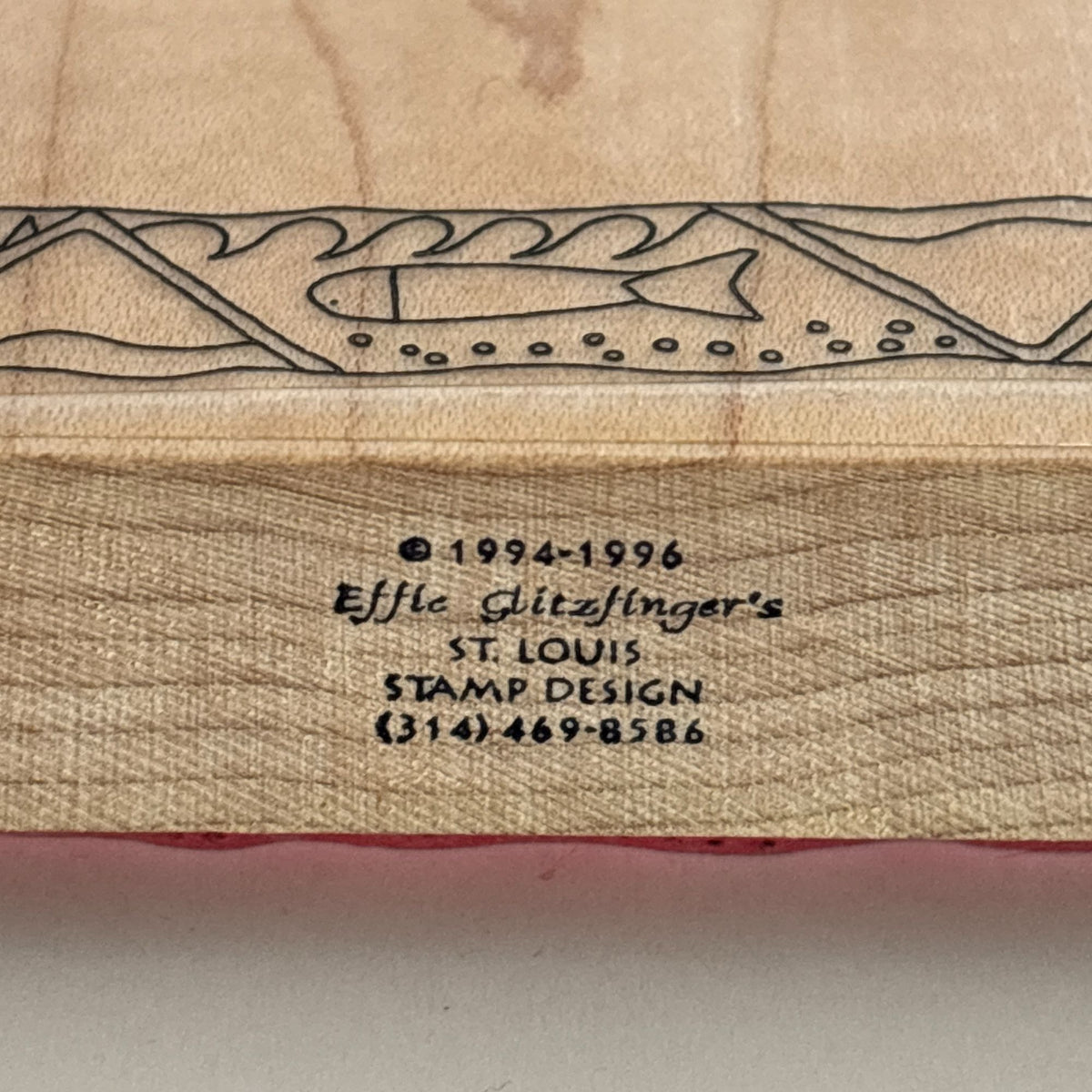 Effie Glitzfinger Rubber Stamp Large Art Frame Nature Fish Moon Sun Doodle Snake