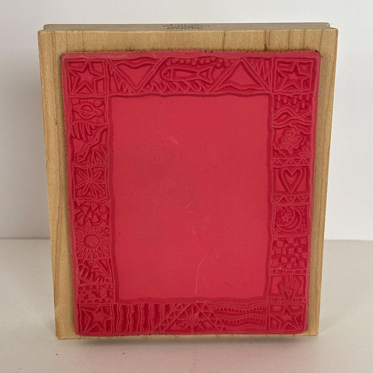 Effie Glitzfinger Rubber Stamp Large Art Frame Nature Fish Moon Sun Doodle Snake