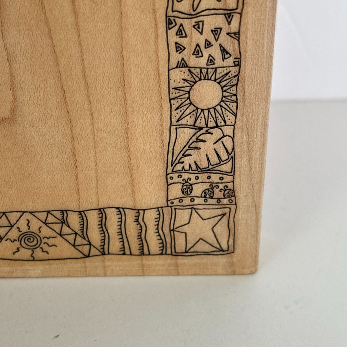 Effie Glitzfinger Rubber Stamp Large Art Frame Nature Fish Moon Sun Doodle Snake