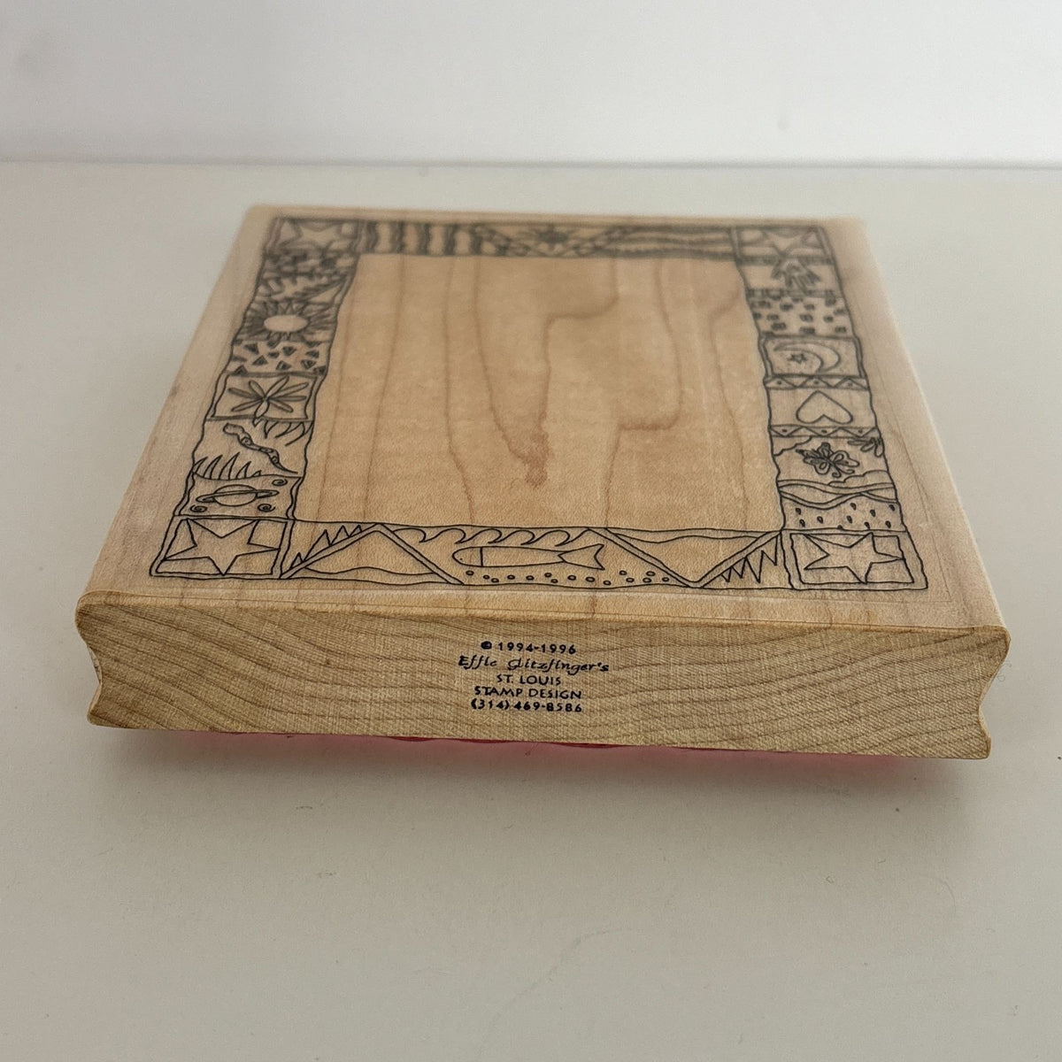Effie Glitzfinger Rubber Stamp Large Art Frame Nature Fish Moon Sun Doodle Snake