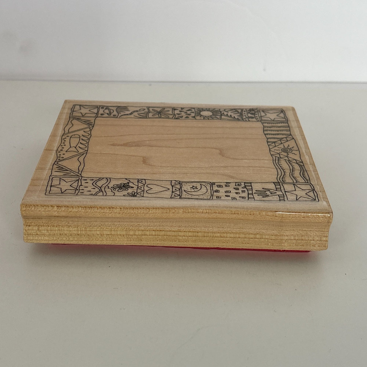 Effie Glitzfinger Rubber Stamp Large Art Frame Nature Fish Moon Sun Doodle Snake