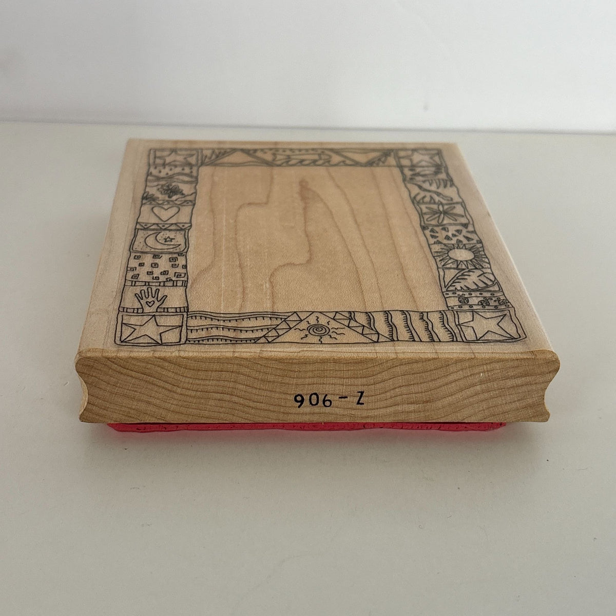Effie Glitzfinger Rubber Stamp Large Art Frame Nature Fish Moon Sun Doodle Snake