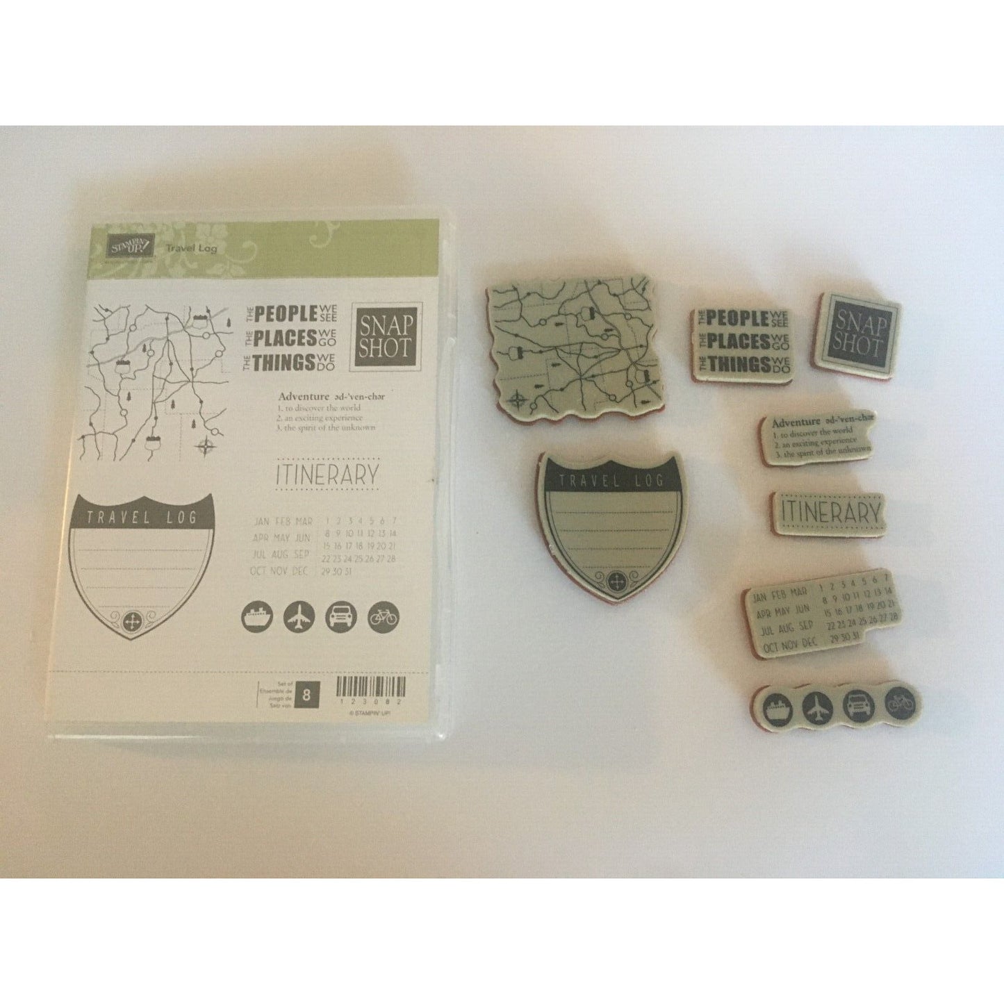 Stampin Up Clear Mount Stamp Set Travel Log Adventure Itinerary Interstate Map