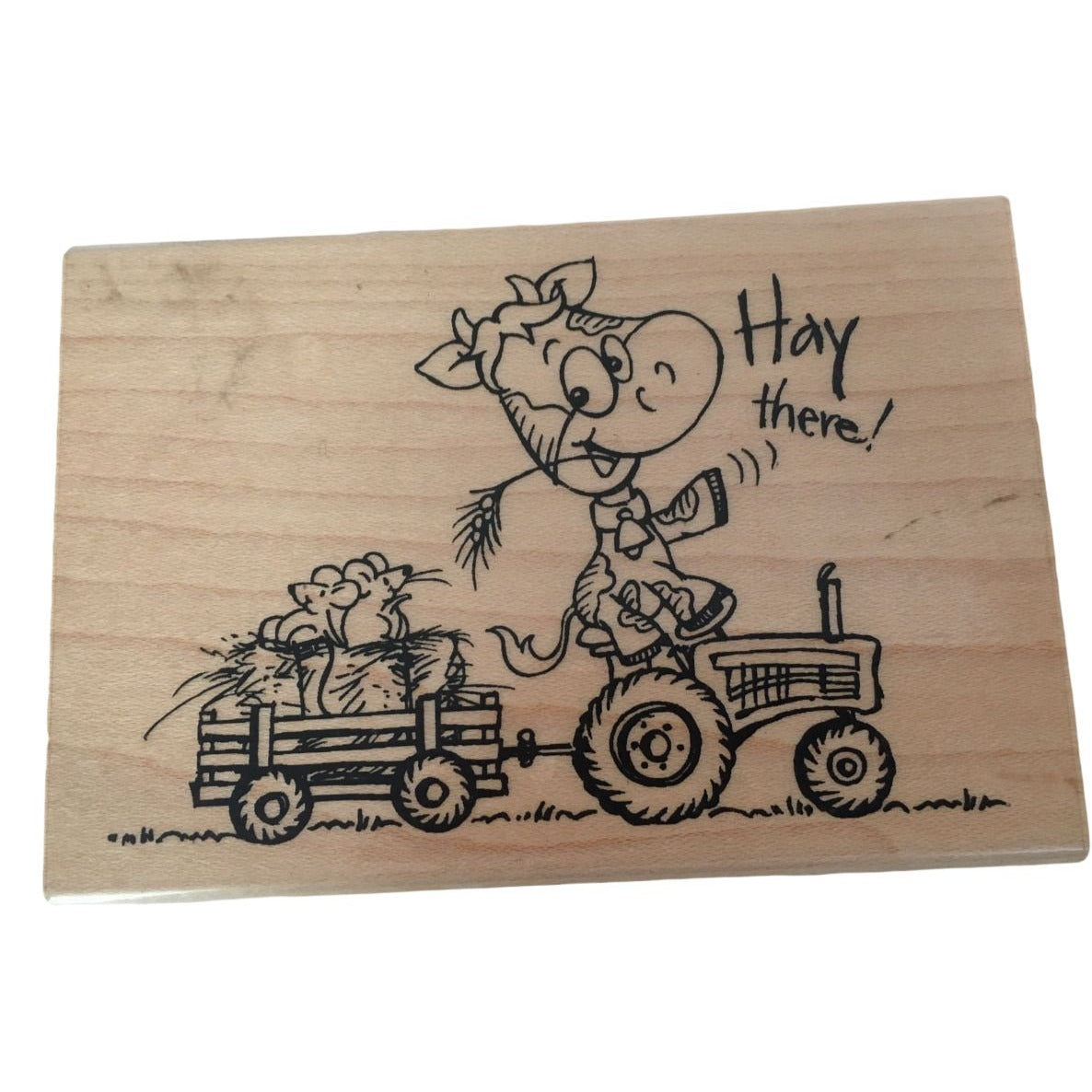 Stampendous Rubber Stamp Cow Farm Cowlik Tractor Hay There Pun Funny Card Making