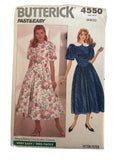 Butterick Sewing Pattern 4550 Dress Easy Back Zipper Dropped Waist Bodice 6 8 10