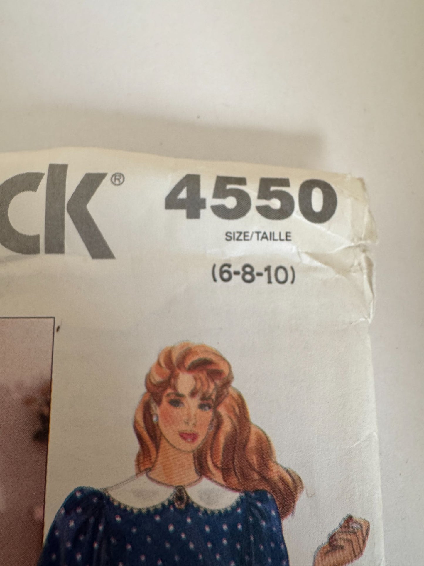 Butterick Sewing Pattern 4550 Dress Easy Back Zipper Dropped Waist Bodice 6 8 10