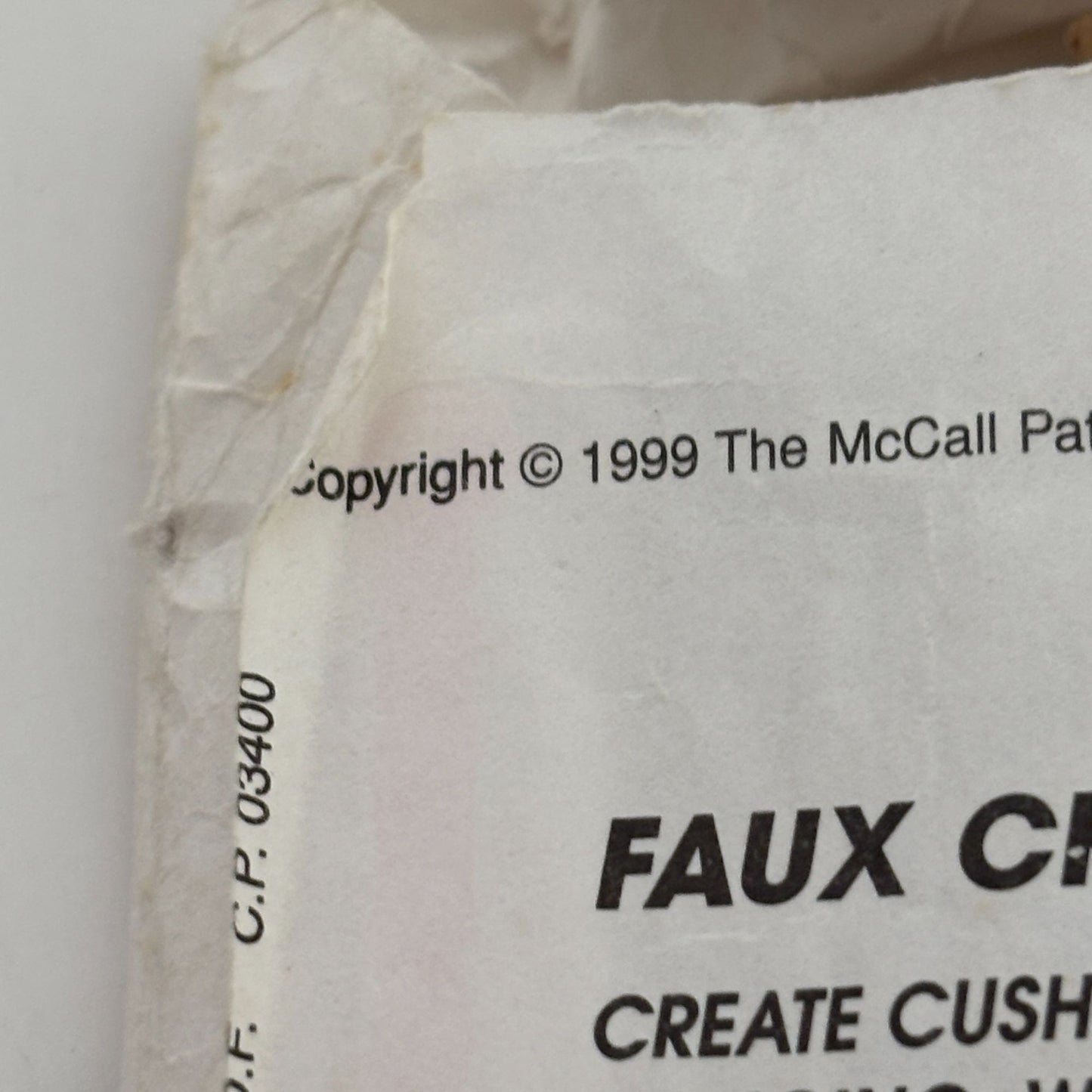 McCalls Home Decorating Sewing Pattern 2162 Faux Chenille Chair Cushion Home UC