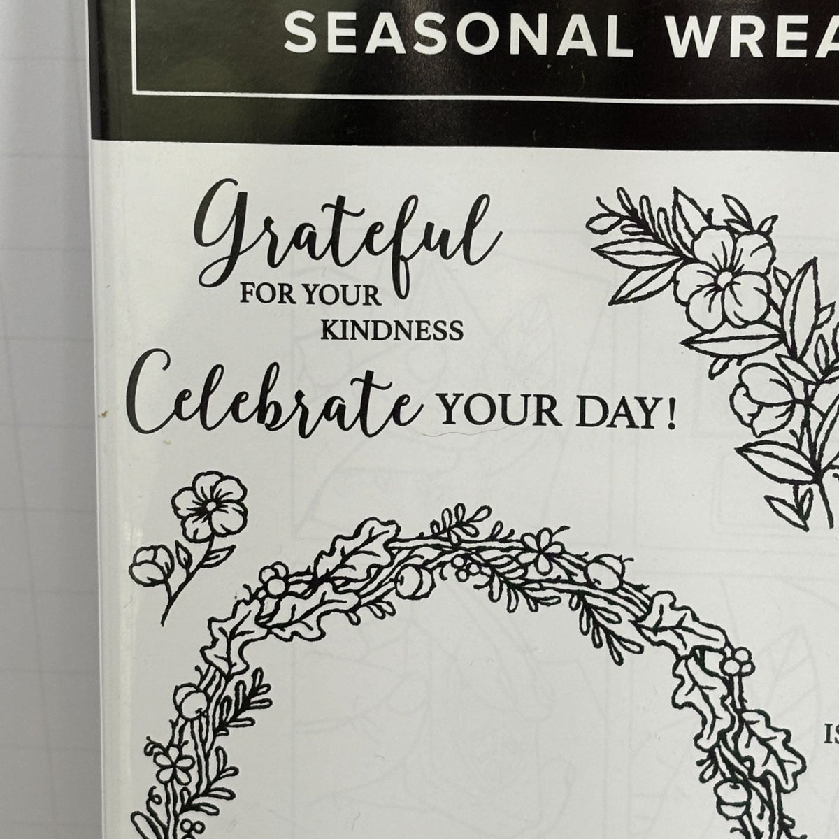 Stampin Up Photopolymer Stamp Set Seasonal Wreath Fall Bird Snowflake Card Celebrate