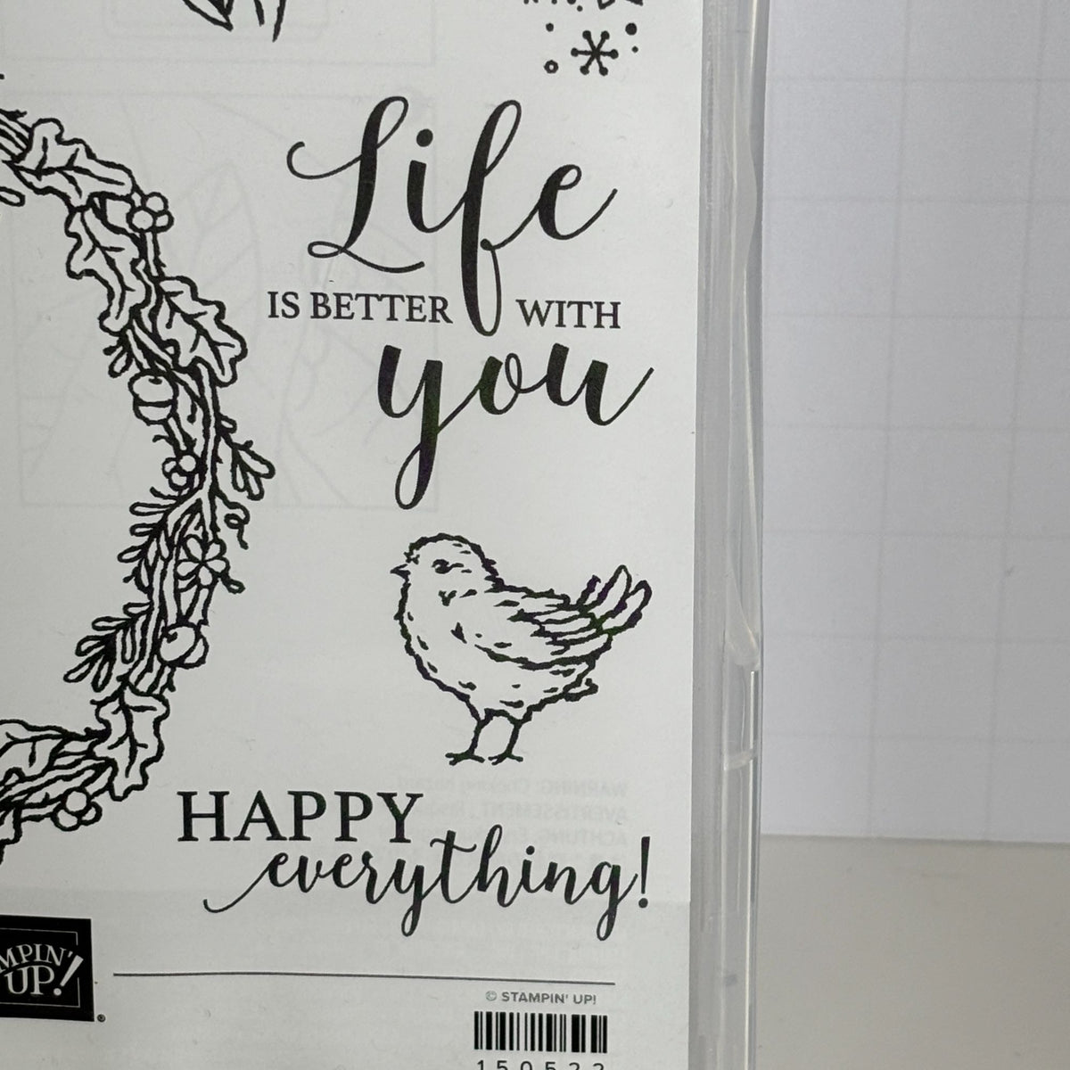 Stampin Up Photopolymer Stamp Set Seasonal Wreath Fall Bird Snowflake Card Celebrate