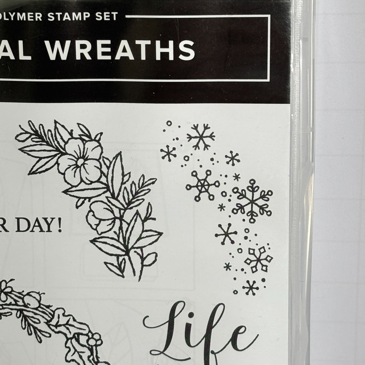 Stampin Up Photopolymer Stamp Set Seasonal Wreath Fall Bird Snowflake Card Celebrate
