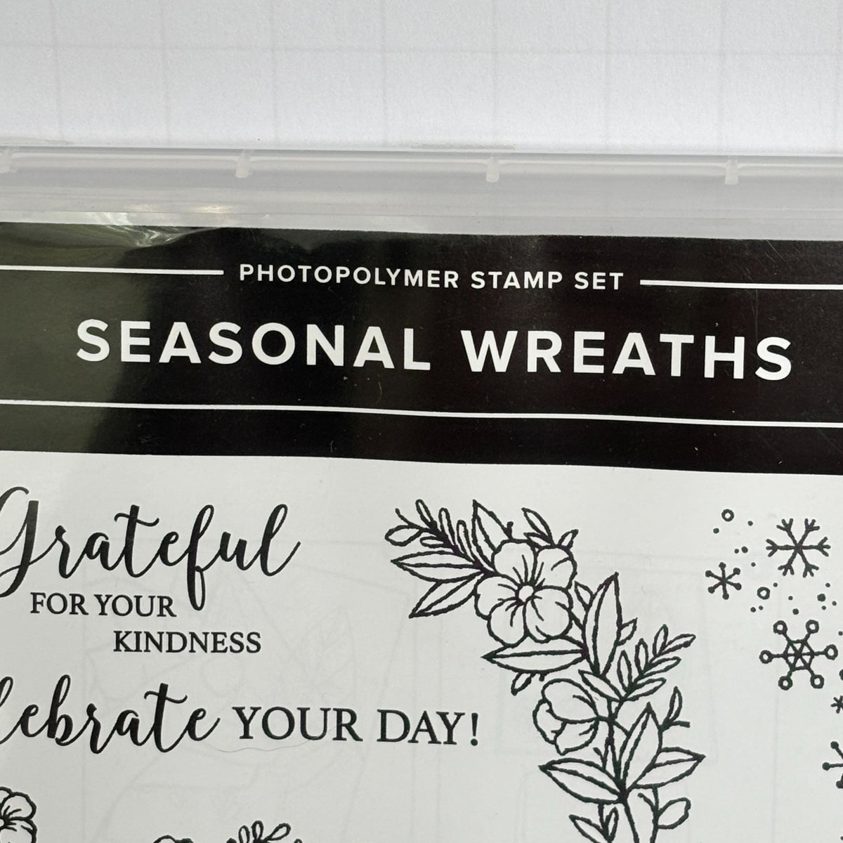 Stampin Up Photopolymer Stamp Set Seasonal Wreath Fall Bird Snowflake Card Celebrate
