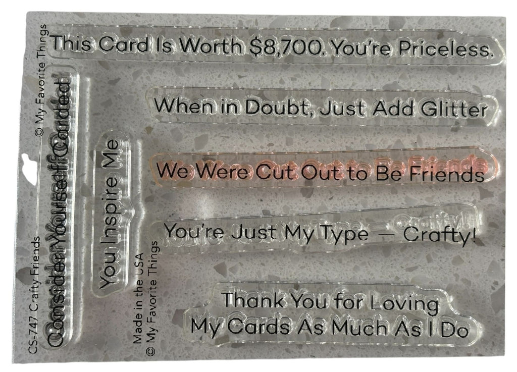 My Favorite Things Acrylic Clear Stamps Crafty Friends Card Making Card Maker