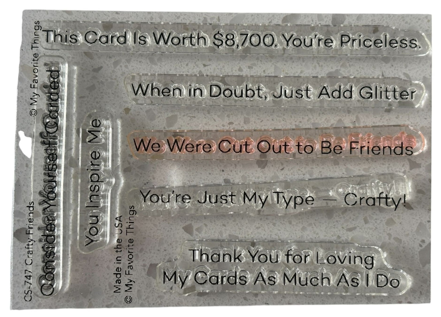 My Favorite Things Acrylic Clear Stamps Crafty Friends Card Making Card Maker