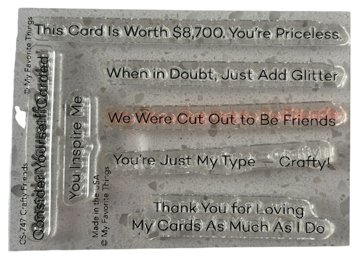 My Favorite Things Acrylic Clear Stamps Crafty Friends Card Making Card Maker
