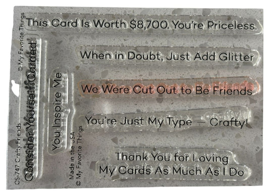 My Favorite Things Acrylic Clear Stamps Crafty Friends Card Making Card Maker