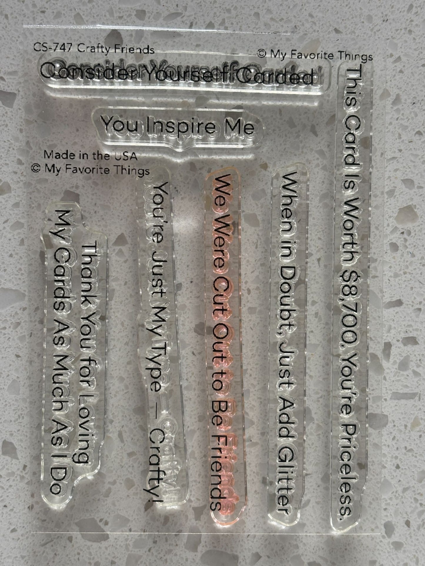 My Favorite Things Acrylic Clear Stamps Crafty Friends Card Making Card Maker