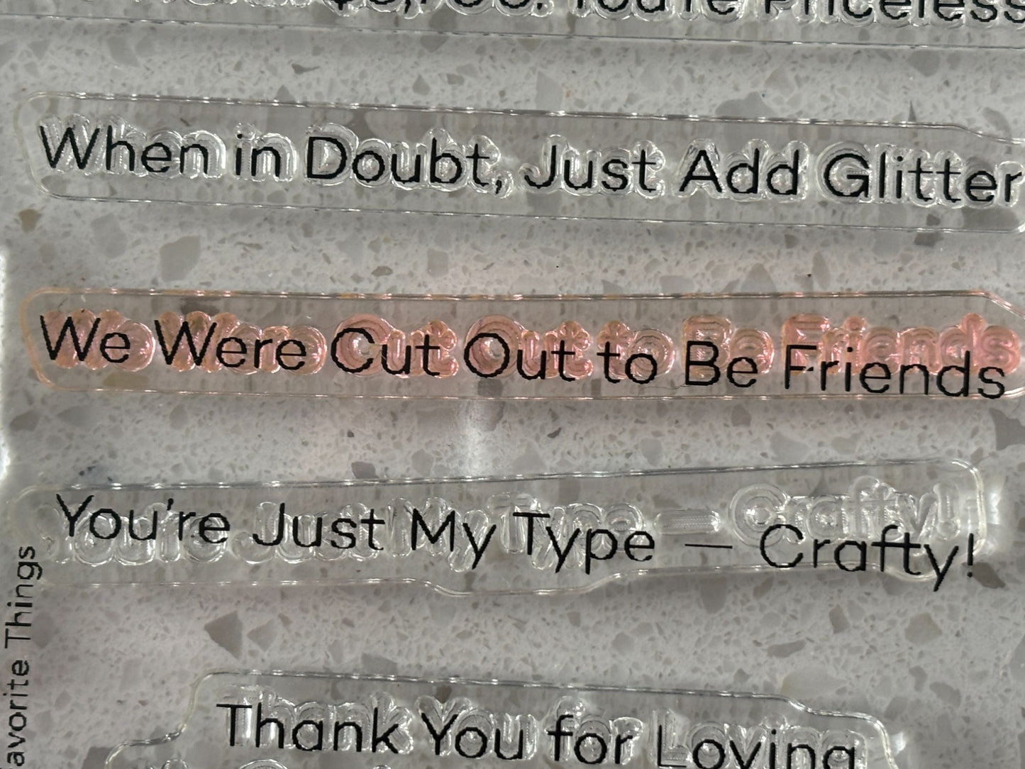 My Favorite Things Acrylic Clear Stamps Crafty Friends Card Making Card Maker