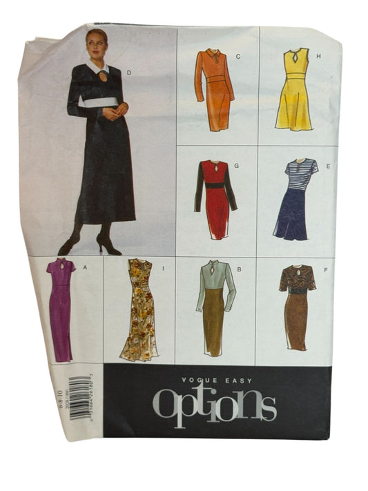Vogue Sewing Pattern 2028 Career Dress Easy Options Length Sleeve Options 6 8 10