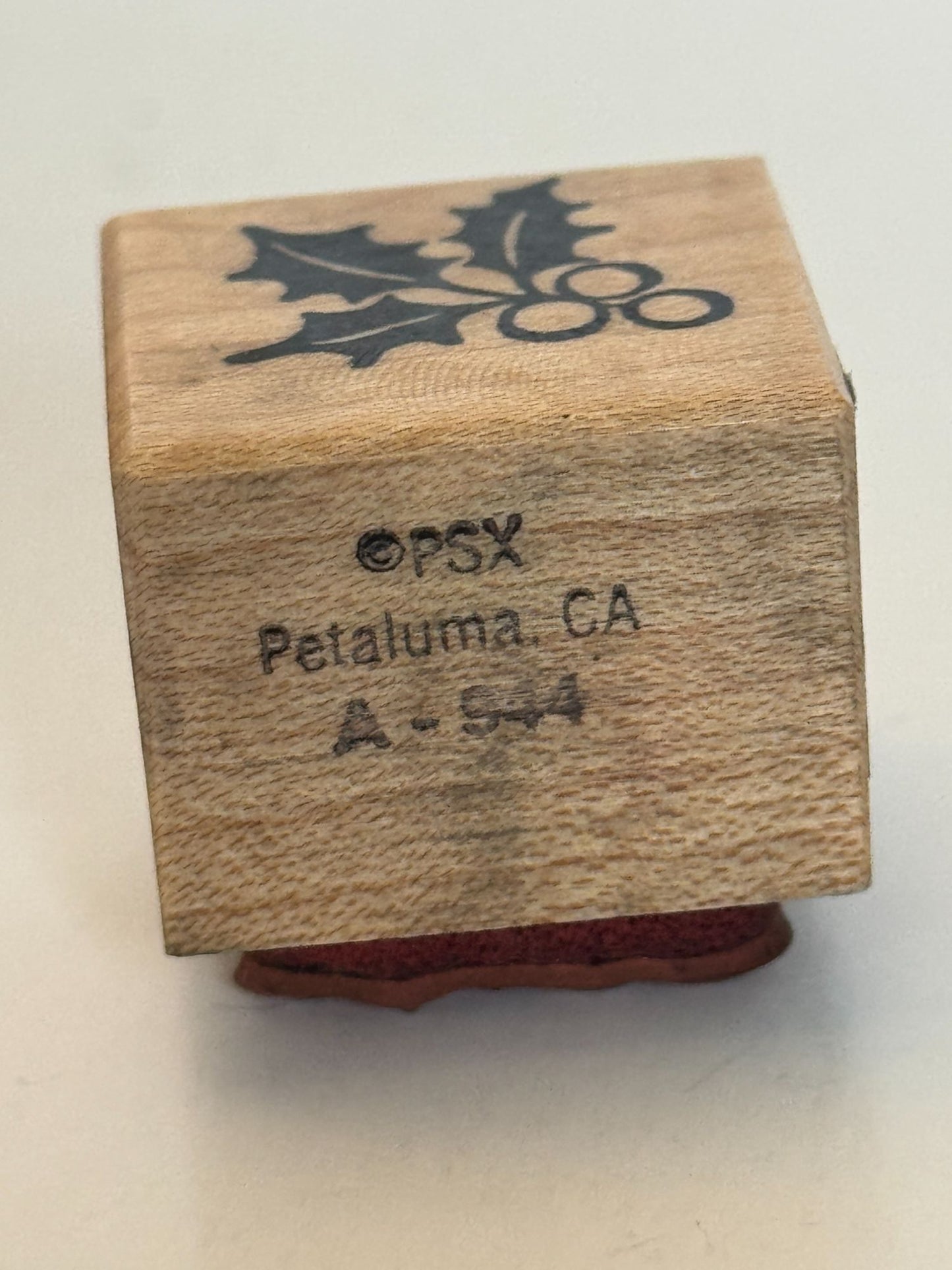 PSX Rubber Stamp Holly Leaf Leaves Berries Christmas Card Making Holidays Small