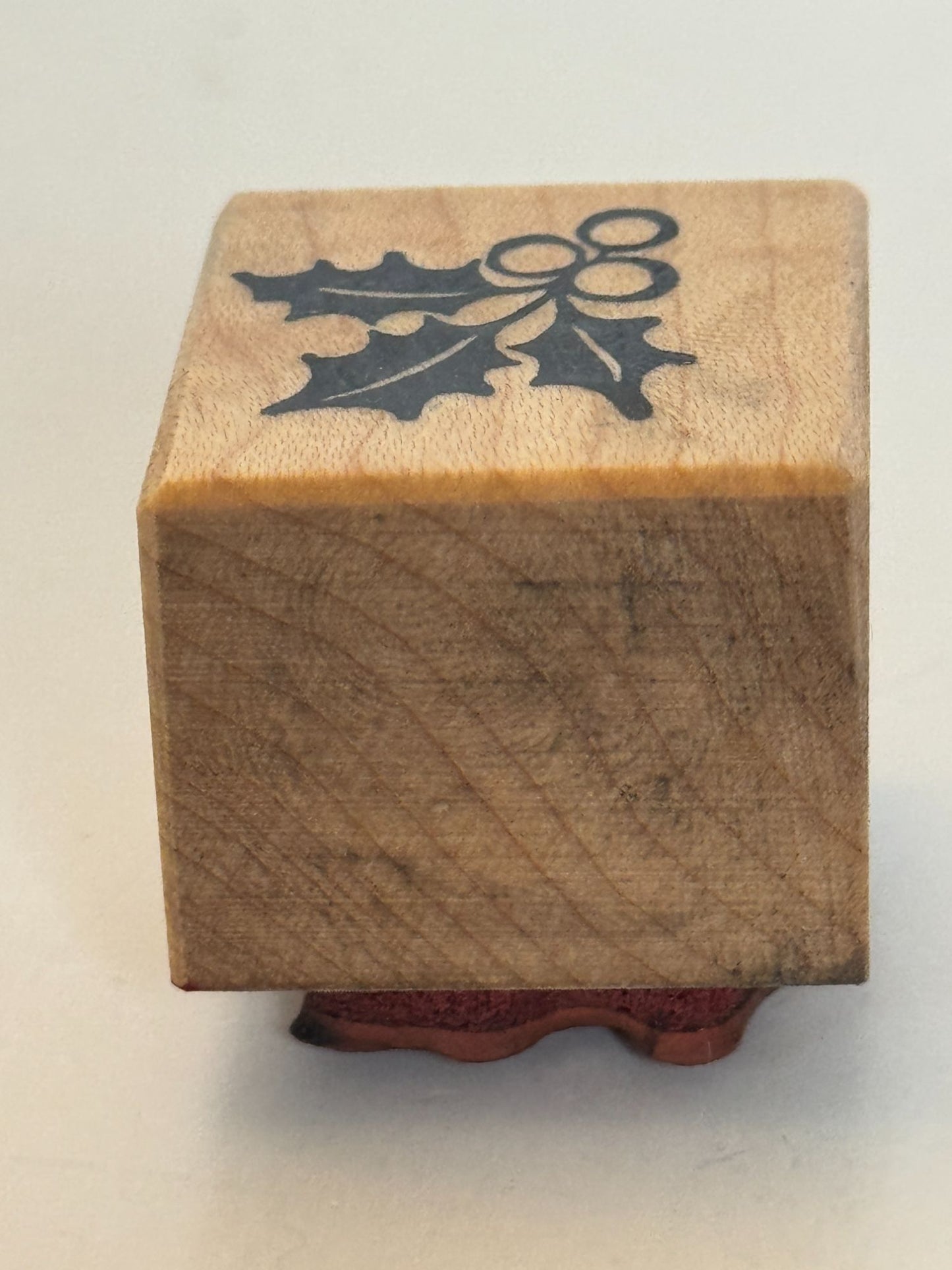 PSX Rubber Stamp Holly Leaf Leaves Berries Christmas Card Making Holidays Small