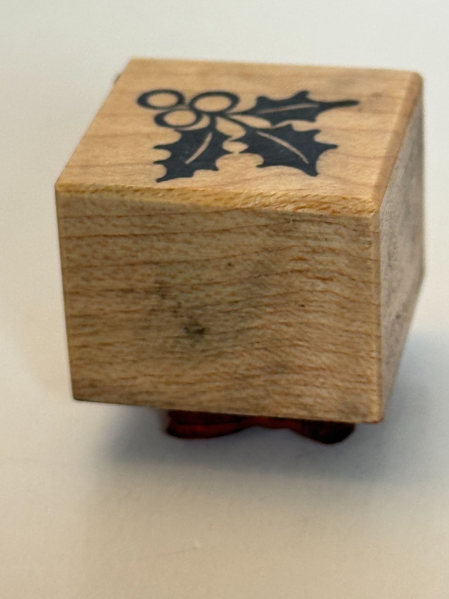 PSX Rubber Stamp Holly Leaf Leaves Berries Christmas Card Making Holidays Small