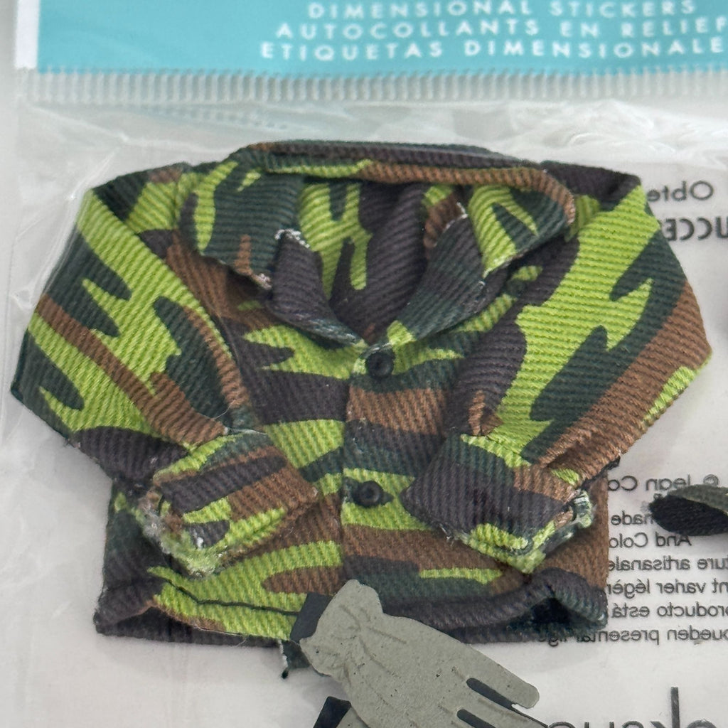 Jolees Boutique Dimensional Stickers Hunting Gear Camouflage Jacket Boots Fathers Day Cardmaking Embellishments Craft