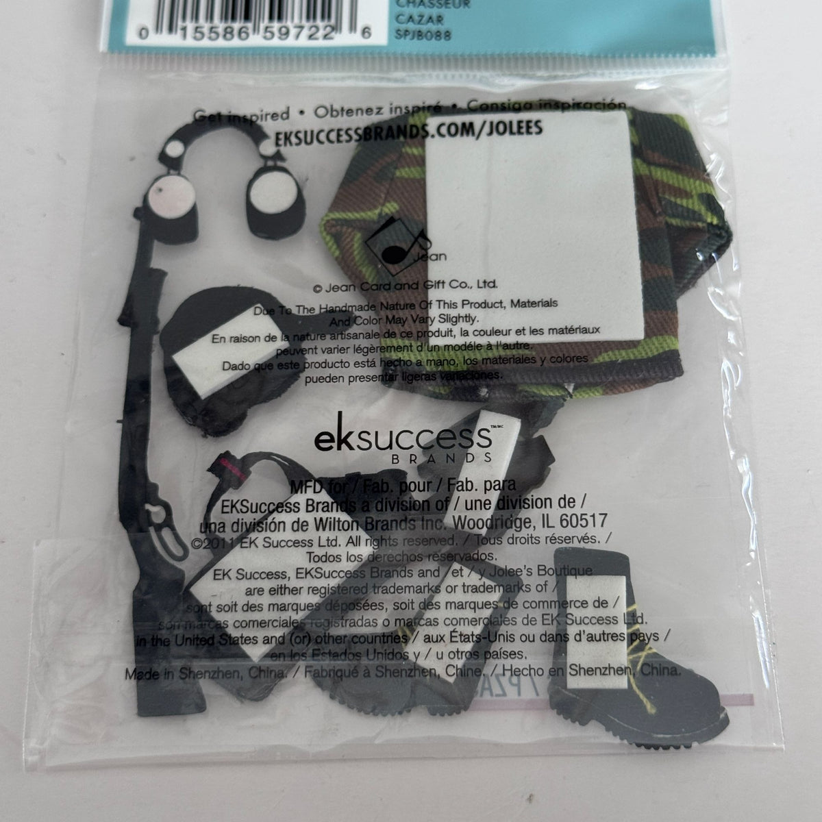 Jolees Boutique Dimensional Stickers Hunting Gear Camouflage Jacket Boots Fathers Day Cardmaking Embellishments Craft