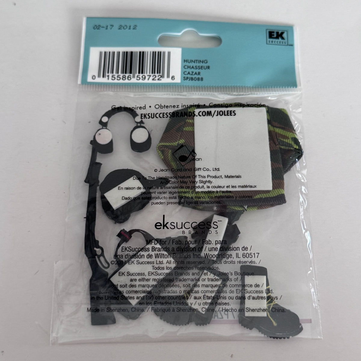 Jolees Boutique Dimensional Stickers Hunting Gear Camouflage Jacket Boots Fathers Day Cardmaking Embellishments Craft