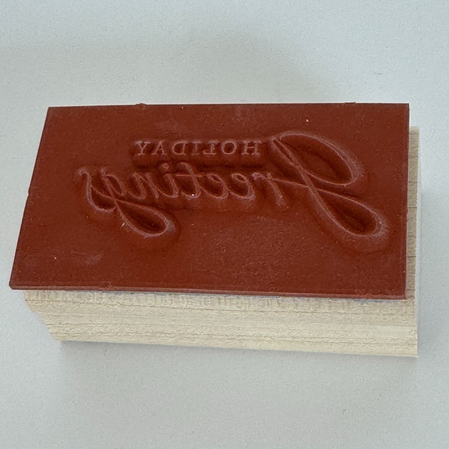 Stampin Up Rubber Stamp Holiday Greetings Card Making Words Cursive Christmas