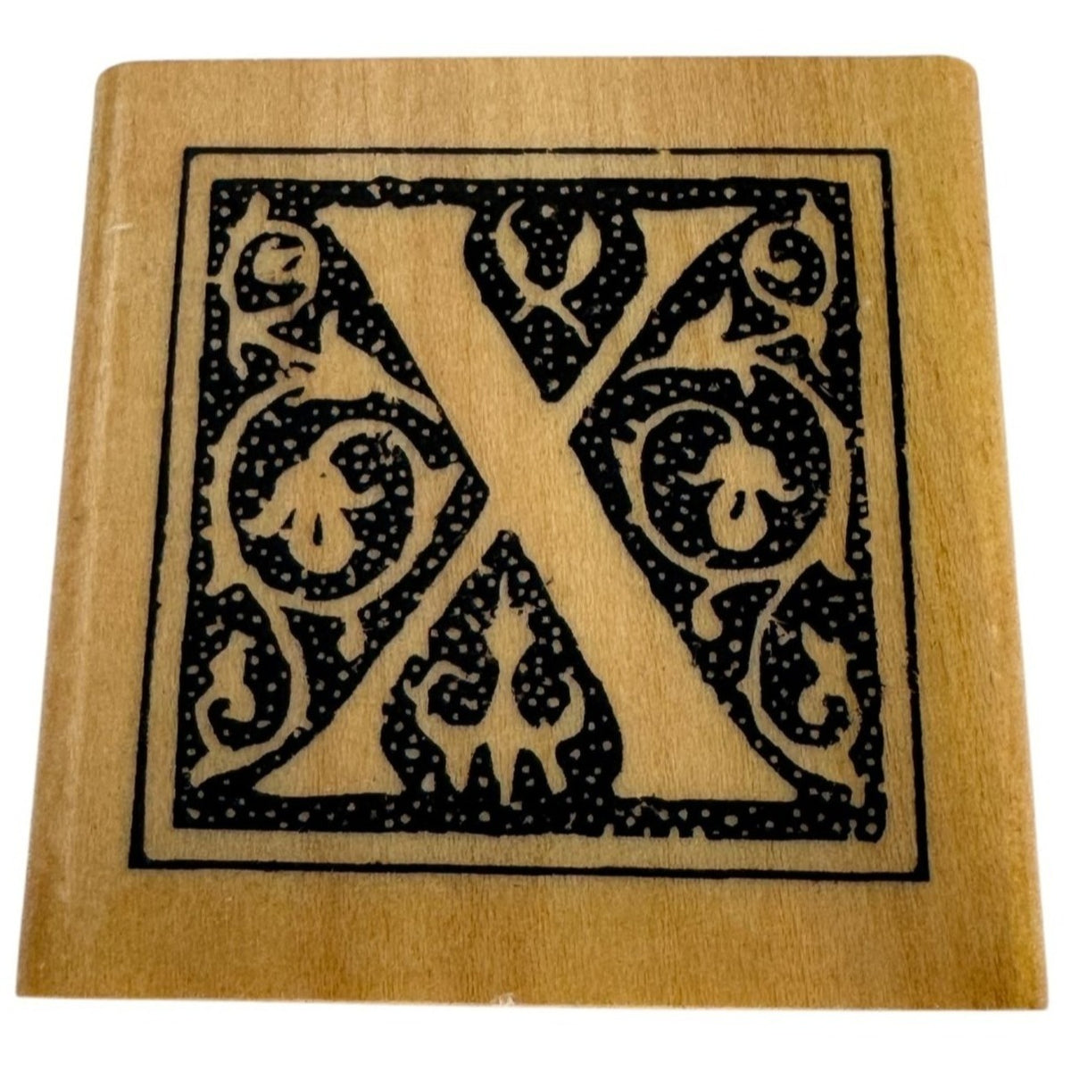 Anitas Rubber Stamp Decorative Letter X Initial Square Ornate Card Making Craft
