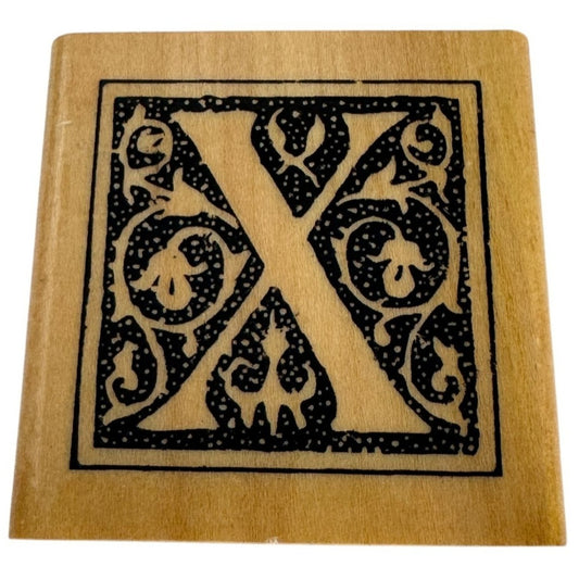 Anitas Rubber Stamp Decorative Letter X Initial Square Ornate Card Making Craft