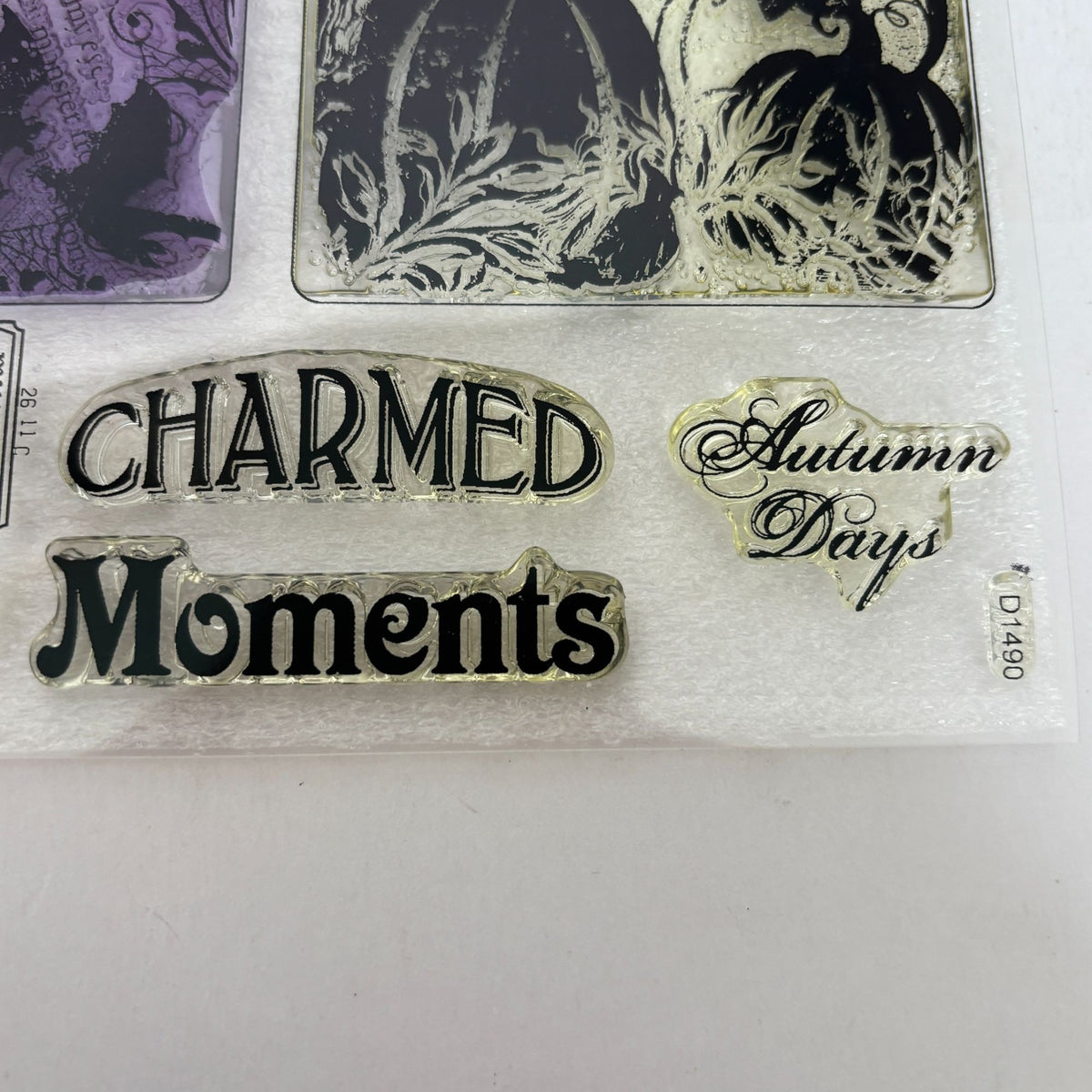 CTMH Acrylic Stamps My Acrylix Halloween Backdrop Charmed Moments Pumpkin D1490 Autumn Days