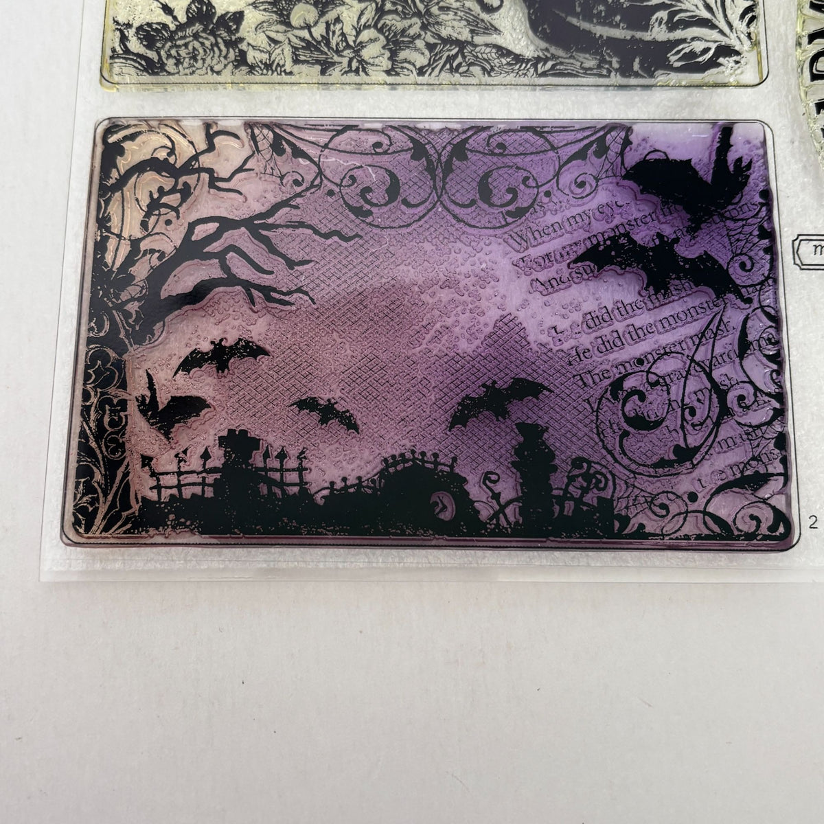 CTMH Acrylic Stamps My Acrylix Halloween Backdrop Charmed Moments Pumpkin D1490 Autumn Days