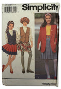 Simplicity Sewing Pattern 8005 Skirt Vet Jacket 90s Y2K Style Girls 12-14 Retro
