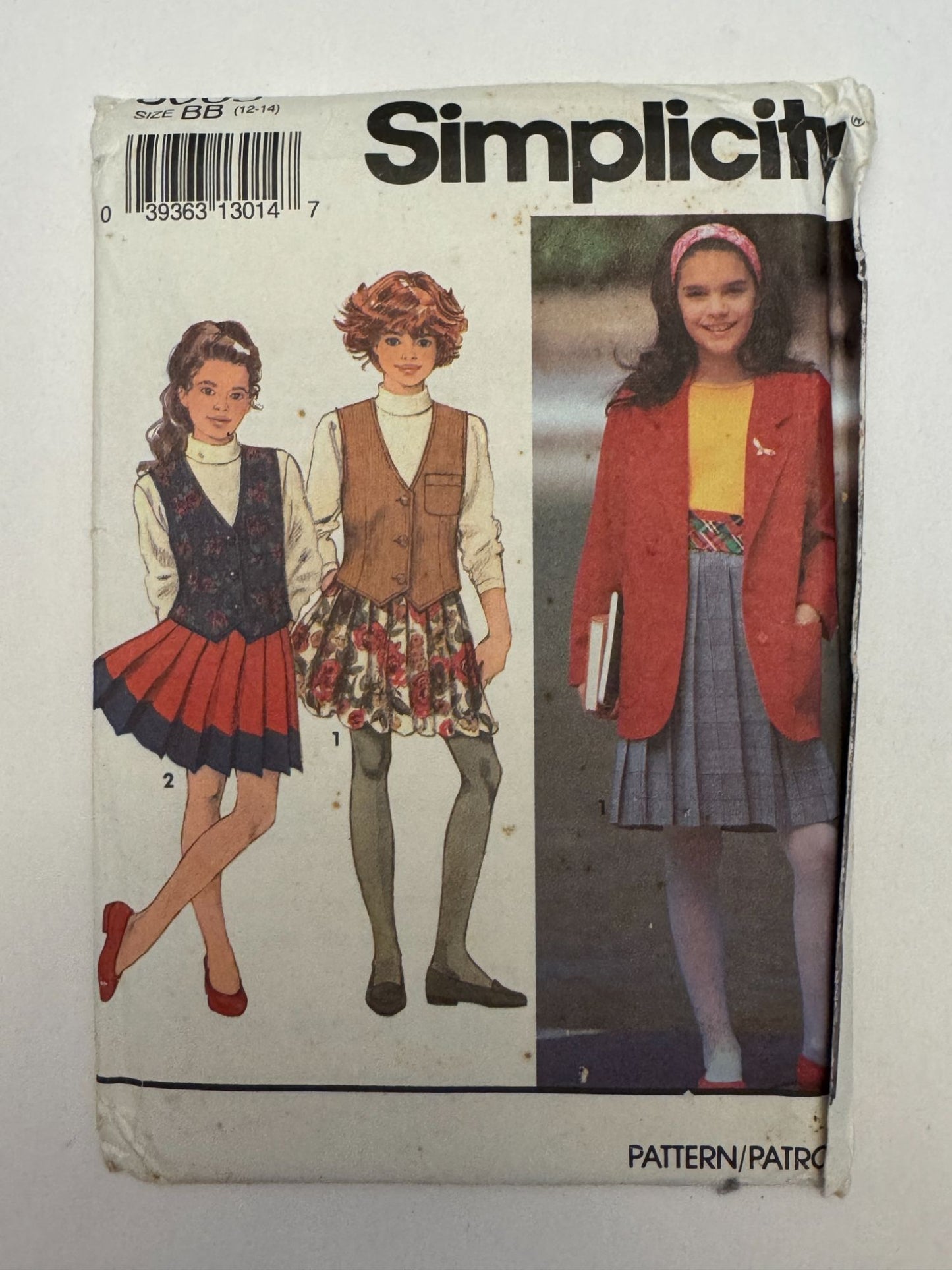 Simplicity Sewing Pattern 8005 Skirt Vet Jacket 90s Y2K Style Girls 12-14 Retro