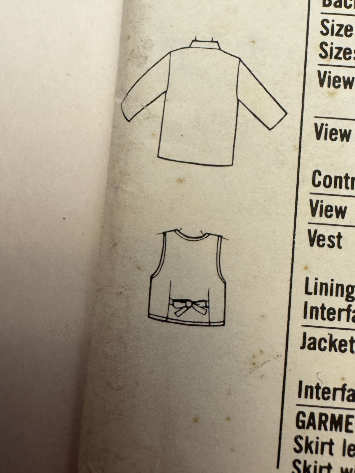 Simplicity Sewing Pattern 8005 Skirt Vet Jacket 90s Y2K Style Girls 12-14 Retro