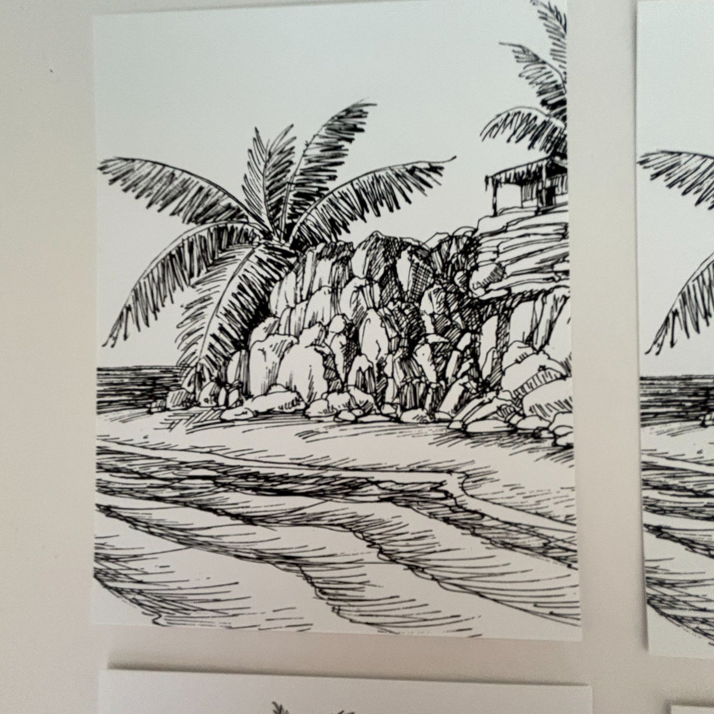 Beach Bum Card Panels Set Tropical Palm Beach Cardmaking A2 Size Foil Ready Summer